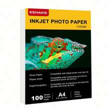 100 Sheets ESHANG A4 Glossy Inkjet Printing Paper, Suitable For Inkjet Printers, Great For Printing Photos, Calendars, Brochures, Cards And Menus, 115gsm Paper Weight - 100 Sheets - View 2