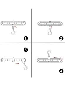 Móc treo quần áo 9 lỗ tiết kiệm không gian - Thiết kế gấp gọn bền chắc, tiện lợi và hiệu quả để cất giữ áo sơ mi, quần tây và túi xách. - Nhiều màu - Xem 5