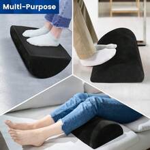 Black Foot Rest For Under Desk At Work, Office Desk Accessories With Soft Foam Washable Removable Cover, Foot Stool For Car Home Office To Support And Relax Ankles - Black - View 6