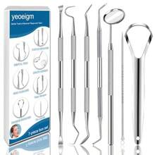 7pcs Dental Tools Dental Pick Teeth Cleaning Tools Hygiene Kit Profional Stainl Steel Tooth Scraper Plaque Tartar Cleaner - With Case Personal Using Pets - Teeth Cleaning Kit - As Pic - View 6