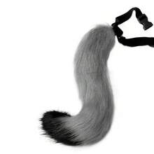 2件套狐狸耳朵头箍和尾巴套装，黑色狼角色扮演耳朵头箍和尾巴道具，派对舞台装饰 - 套裝 - 查看 12