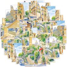 Etori Life 巴黎风景水彩风景贴纸，艺术建筑街景，PET材质贴纸，适用于笔记本、笔记本电脑、手机、行李箱、吉他、日记本、办公室装饰、工艺剪贴簿、房间装饰、旅行爱好者、DIY景观、艺术用品、多用途装饰剪贴簿用品 - 階遇塞納 - 查看 1