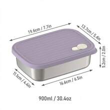 304 Stainless Steel Food Container, Stackable Refrigerator Sealed Fresh-Keeping Box, Fruit And Vegetable Meat Storage Box With Lid, Large Capacity Food Preservation Box, Suitable For Kitchen Food Storage And Organization - Multicolor - View 24