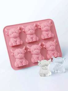 1 Set Mini Highland Cow 3D Cute Silicone Tray, Reusable Easy Release, Suitable For Whiskey, Cocktails, Coffee, Chocolate, Candy, Perfect For Parties, Bars, Birthdays, Home Use, Great Gift For Animal & Milk Lovers - Multicolor - View 13