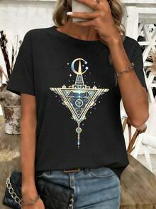 Dam-T-shirts - Svart - Visa 1