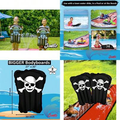 Jambo Tobogán acuático de doble carril con parachoques inflable