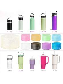 1 buah Pelindung Bawah dan Selongsong Cangkir Silikon, Tatakan Anti Selip Isolasi Panas 7,5 cm, Cocok untuk Gelas Ice Flow Flip 12/24oz & Gelas Sejenis, Tahan Air & Tahan Guncangan untuk Penggunaan Sehari-hari, Perjalanan & Pesta, Penutup Pelindung Bawah Cangkir Air Isolasi Panas - MultiWarna - View 7