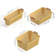 1/2/4pcs Multifunctional Plastic Kitchen Storage Basket, Stackable Ventilated Organizer Basket For Fruit Vegetable Sundries,Suitable For Home Kitchen Cabinet Storage - Multicolor - View 13