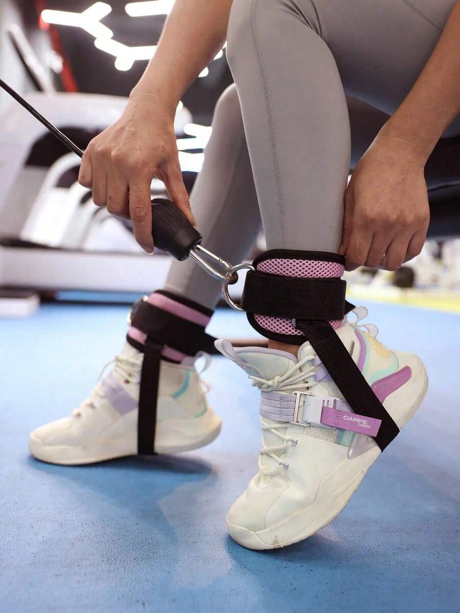 1pc Ankle Strap, Suitable For Ropes, Resistance Bands, Home And Gym Workout, Glute Kickbacks, Leg Stretches, Hip , For Women Only, Fitness Accessory, Workout, Gym, Home Exercise, Pilates, Yoga, Home Training - Pink - View 1