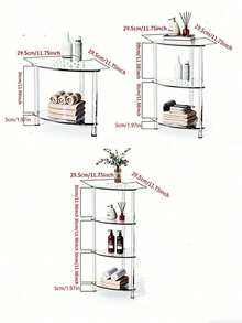 1pc Transparent Shelving Unit, Vertical Storage Rack, Triangular Side Table, Multi-Functional Open Storage Shelf, Bathroom Vanity Organizer, Made Of Acrylic, Creative Minimalist Side Table, Luxurious Ins Style Storage Rack, 2/3/4 Tier Corner Shelf, Easy Assembly, Sturdy Load Bearing, Space Saving, Suitable For Living Room, Bedroom, Sofa Side, Balcony Storage And Display, Can Be Placed In Corners, Kitchen - Transparent - View 7