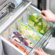 60 Pcs Leak-Proof Reusable Safety Ziplock Bags, 3 Sizes For Food Storage And Multiple Scenarios,Leakproof Material For Kitchen Organization,Transparent Fresh-Keeping Sealable Bags, Reusable, With A Stand-Up Zipper Design And A Cup-Shaped Opening, Suitable For Fruits, Grains, Vegetables And Meats - View 10