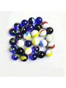 30/60/100pcs 1.6cm Colorful Transparent Glass Beads, Bouncy Marbles - Multicolor - View 11