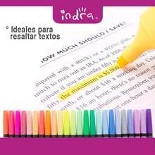 Set De Marcatextos Indra Aqualight Punta Cincel 24 Pzs - Multicolor - Ver 3