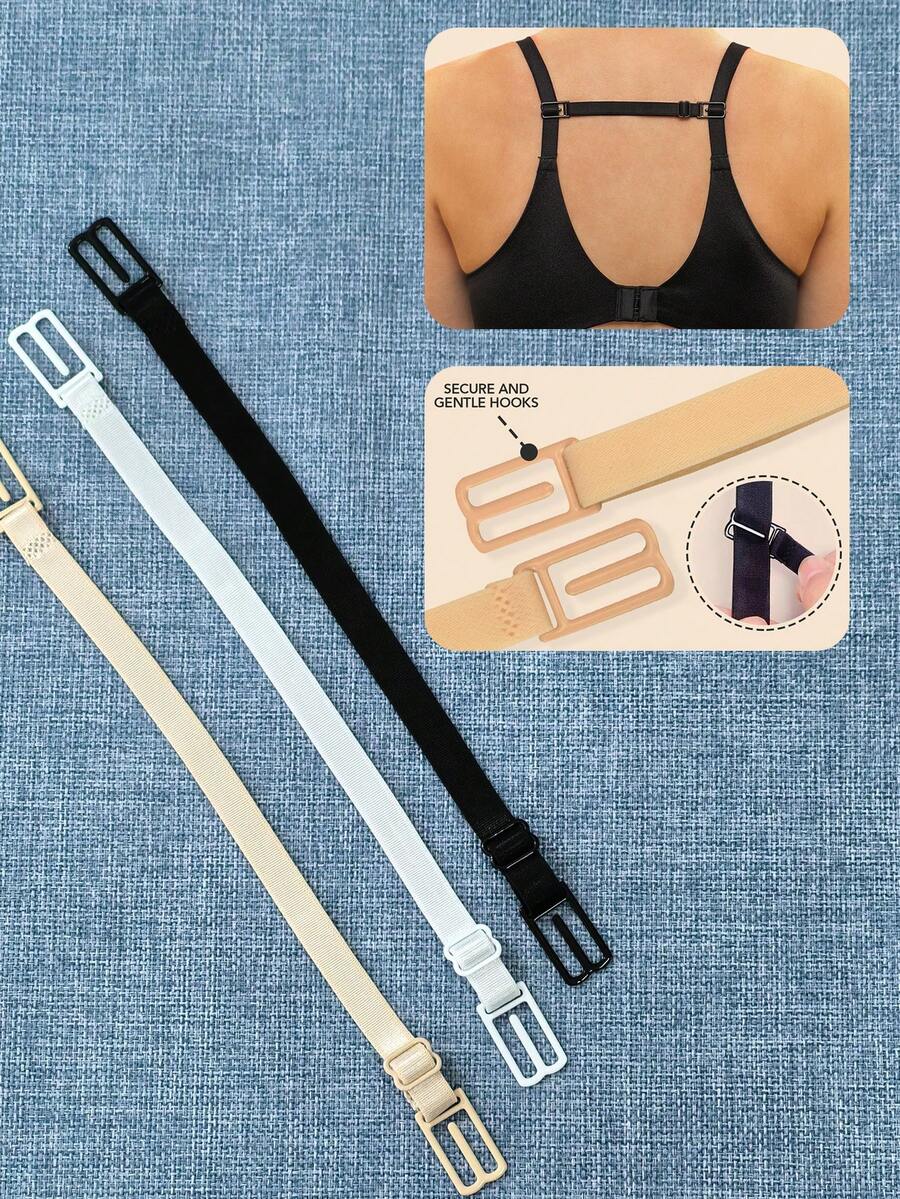 3pcs/6pcs/9pcs/20pcs Bra Strap Clips, Adjustable Non-Slip Bra Strap Holder Fasteners - Multicolor - View 1