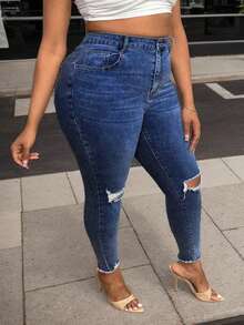 Plus Size Jeans - Blue - View 4