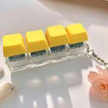 1pc 4-Key Keyboard Keychain Stress Relief Toy, Finger Keyboard Toy, Multiple Colors Available, Tension/Pressure, Unisex Keycap Keychain Pendant Decoration - 黑色 - 查看 6