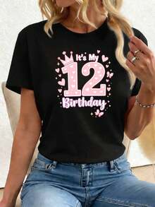 Dam-T-shirts - Svart - Visa 1