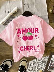 Camiseta de mujer  LUNE, camiseta de manga corta con estampado gráfico de estilo casual urbano, linda camiseta de verano para mujer, camisetas de verano para mujer, camisetas bonitas para mujer, tops para mujer, conjuntos de ropa de vacaciones para mujer, camiseta de mujer, conjuntos de verano para mujer, tops de verano para mujer, camisetas gráficas divertidas. - Rosa 3 - Ver 4
