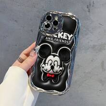 Officially Licensed Disney Mickey Mouse Phone Case, This Protective Phone Case Features A Classic Print Of Cheerful Mickey Mouse With His Iconic Round Ears And Bright Smile, Set Against A Vibrant Backdrop Decorated With Subtle Star And Polka Dot Accents, Made With Flexible, Durable TPU Material To Protect Against Everyday Scratches, Bumps, And Minor Impacts, With A Raised Camera Frame For Extra Lens Protection, Slim And Lightweight Construction That Adds Minimal Bulk And Fits Easily In Pockets And Bags, Compatible With IPhone 17, 16, 15, 14, 13, 12, 11 Pro Models, Making It A Timeless Choice For Mickey Fans And Disney Lovers, Ideal For Birthdays, Holidays, Or Any Special Occasion To Surprise Family And Friends - Silver - View 5