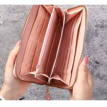 New Arrival Women's Long Zipper Wallet, Multi-Functional Versatile Leather Clutch Purse With Large Capacity Phone Compartment - Bright - View 2