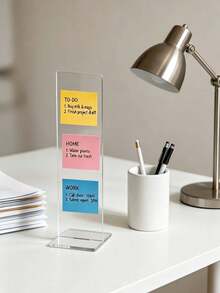 1pc Detachable Transparent Acrylic Memo Board And Information Board Stand, Computer Screen Memo Clip Board, Message Board, Office Desk Accessory, Available In 2 Colors - Acrylic Message Board - View 10