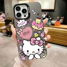 SANRIO  Hello Kitty ピンク 総柄プリント キュートクール ガールズ  17pro Max/17pro/17/11/12/13/14/15/15Pro/15PluS/15Pro Max/16/16Pro/16PluS/16Pro Max/MIN/X/XR 対応 耐衝撃性,傷防止,傷防止,落下防止,バレンタイン,クリスマス - 透紫 - チェックする 3