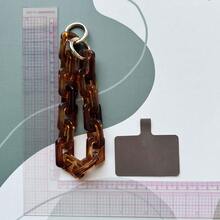 Cordón para teléfono con hebilla de anillo de metal acrílico personalizado de moda, accesorio desmontable de cadena gruesa para bolso - Multicolor - Ver 16