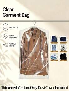 20 Peças Conjunto de Sacos para Roupas, Sacos de Roupas à Prova de Poeira Transparentes com Zíper, Sacos de Armazenamento, Protetores de Roupas, Sacos de Armazenamento Suspensos | Sacos Organizadores, Adequados para Lavanderia a Seco, Armazenamento Doméstico, Sem Necessidade de Energia, Proteção de Roupas - Multicolorido - Visão 3