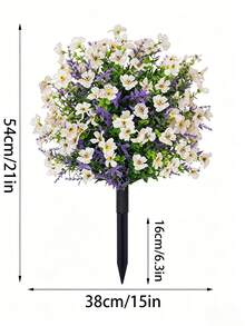 1件仿真花卉摆件，适合春夏户外装饰，采用仿丝雏菊和尤加利花，抗紫外线，适用于门廊、家居、室内、阳台、庭院等场所。 - 彩色 - 查看 4
