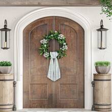 Ftuuo Wreath Sash For Front Door Colorful Seersucker Wreath Satin Sash Burlap Garland Ribbon Accessories For Wreath Yard Doorway Indoor Outdoor Bow Bridal Shower Home Decor,5.1 X 54.3 - ColorC - View 3