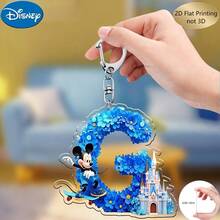 Disney 2D平面印刷，迪士尼米奇可爱滑板亚克力钥匙扣，26个英文字母A-Z，卡通卡哇伊包包挂件，情侣/闺蜜姓名首字母吊坠，适合圣诞节、感恩节、万圣节、情人节礼物，亚克力吊坠带链，创意包包挂饰，适用于车钥匙和包包。可爱卡哇伊包包挂件，车钥匙扣，汽车装饰，送给朋友、亲戚和爱人的最佳生日礼物。 - 彩色 - 查看 13