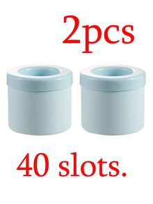 1-3PCS 40/60 Grids Durable Portable Squeezable, Silicone Ice Mold With Lid , Elegant Household Colorless 3D Cylinder Shape Easy Demold Ice Maker Silicone Mold Ice Cube Bucket Kitchen Gadget For Summer Travel Holiday Picnic Essential & Part - Multicolor - View 15