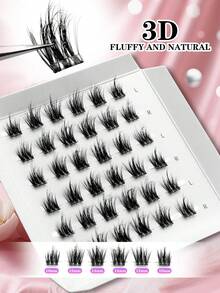 Waloshow Set de 36 pestañas postizas de estilo D-Curl autoadhesivas, hechas con materias primas personalizadas, de 10-12-14mm de alta gama y suaves, que proporcionan una sensación de lujo cómoda, con un diseño único sin duplicados en el mercado, de una sola pestaña, de estilo de dibujos animados, naturales y alargadoras, suaves y sedosas, adecuadas para uso casero DIY y uso diario - D - Ver 9