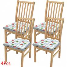 2/4/6pcs Strawberry Plaid Pattern Stretch Seat Cushion Covers, Chair Covers, Suitable For Home Decor, Living Room, Dining Room, Garden, Hotel, Party Events, Washable Polyester Material, Chair Seat Pad Protector - Multicolor - View 15