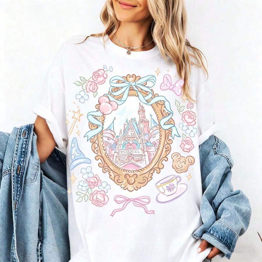 Loose Oversize Comfort Color® Disney Magical Castle Coquette Shirt, Magic Kingdom Sweatshirt, Disneyworld Tee, Disney Trip, Magical World Shirt--Disneys Disneyland Paris The Magic Kingdom Disneyesque The House Of Mouse Mickey Mouse Empire Modest Summer Outfits Take That T Shirt Summer Coord Tops For Women Summer Summer Clothes Women Summer Clothes Summer Tops Summer Tops Women Summer Co Ord Summer Top Summer Outfits White Top Black Top Holiday Outfits For Women Tops For Women Summer Holiday Gifts Valentine's Day Gifts Earth Day Gifts Oktoberfest Gifts Summer Bank Holiday Gifts - White - View 1