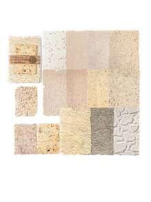 1 Pack Of 28 Sheets Natural Texture Mixed Material Embossed Craft DIY Decorative Background Paper - BQ1032 - View 7