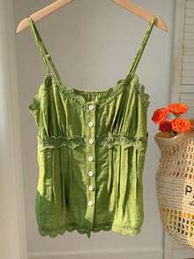 Top de mujer de unicolor, adecuado para el verano - Verde - Ver 7