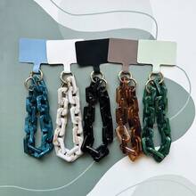 Cordón para teléfono con hebilla de anillo de metal acrílico personalizado de moda, accesorio desmontable de cadena gruesa para bolso - Multicolor - Ver 3