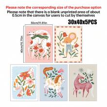 1/5件装帆布墙画海报,适用于房间家居装饰,美观实用,可选画框,可用于房间装饰、卧室装饰、婴儿房装饰、客厅装饰、办公室装饰等。 - 彩色 - 查看 25