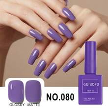 1 pieza Esmalte de uñas en gel marca GUIBOFU No.080 - Lila Púrpura - Ver 4