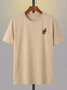 Men's Short-Sleeved T-Shirt With A Round Neck And Simple Design - White - View 3