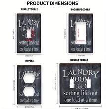 Fun Laundry Theme Light Switch Cover, Indoor/Outdoor Decorative Wall Plate, Suitable For 1 Or 2 Gang Switches, Ideal For Bedroom, Kitchen, Bathroom, Home Kitchen - A - View 1
