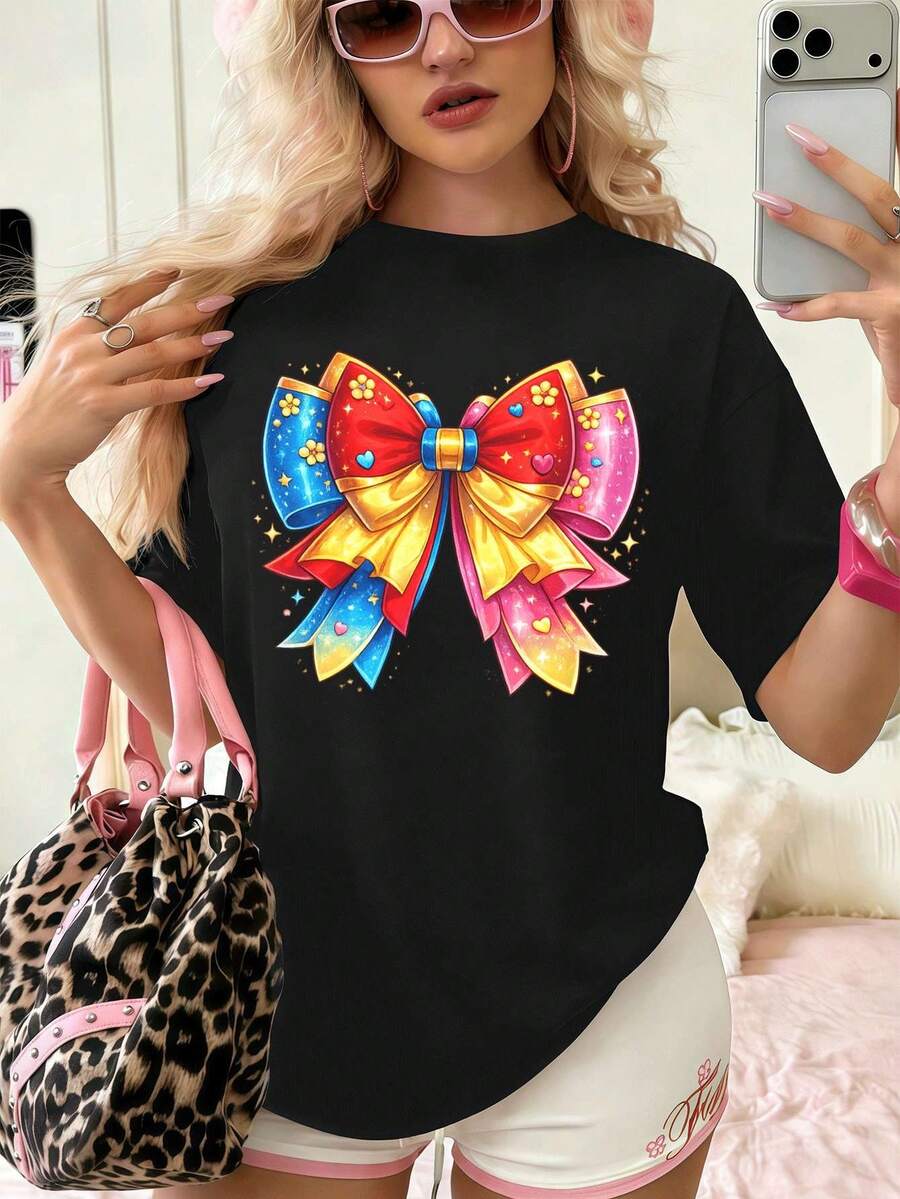 Dam-T-shirts - Svart - Visa 1