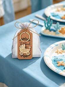 60 piezas/20 sets Regalos para fiesta de baby shower, Suministros para fiesta de revelación de género, Llavero de cochecito de bebé dorado con tarjeta de bolsa de arena y cuerda de yute, Adecuado para baby shower de boda - Multicolor 2 - Ver 6