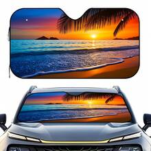 1pc Landscape Printed Car Sunshade, Fits Various Car Models, Decorative Item With UV Protection, Heat Insulation And Privacy Function, Keeps Car Cool, Easy Installation, Foldable For Storage - Sunshade - View 3