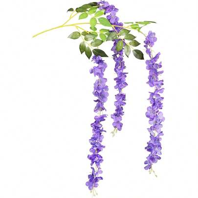 1/6/12pcs Artificial Purple Violet Rattan Flowers