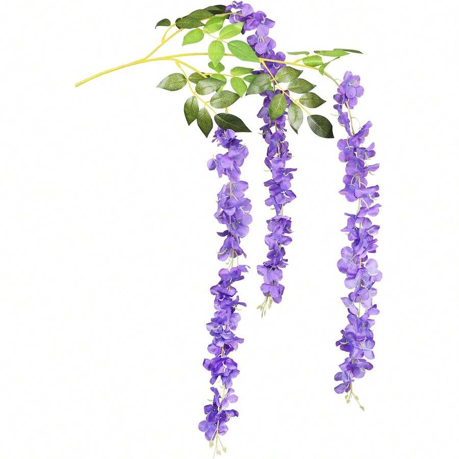 1/6/12pcs Artificial Purple Violet Rattan Flowers - Purple - View 1