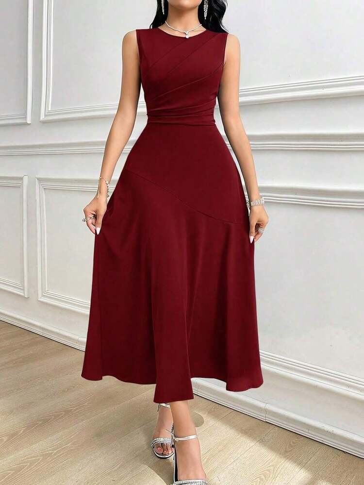Women Long Dresses - Bordeaux - View 2