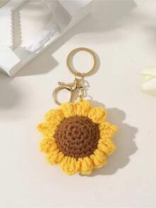 Sunflower Pendant Keychain, Suitable For Wallet, Schoolbag, Backpack And Handbag, Car Accessories Decoration - Yellow - View 4