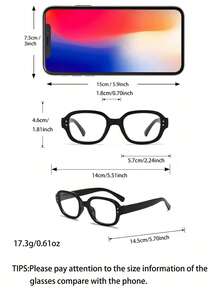 Women's Retro Rectangular Personalized Charm Fashion Glasses, Suitable For Daily Outings, Commuting, Office, Outdoor, Street Photography, Runway And Other Occasions, Ideal Graduation Gift - Clear - View 5